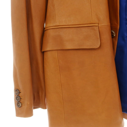 【中古】タケオキクチ TAKEO KIKUCHI ラムレザー 2B カジュアルジャケット キャメル【 3 】【 状態ランクB 】【 メンズ 】