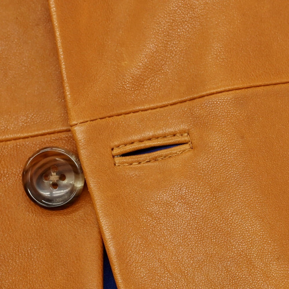 【中古】タケオキクチ TAKEO KIKUCHI ラムレザー 2B カジュアルジャケット キャメル【 3 】【 状態ランクB 】【 メンズ 】