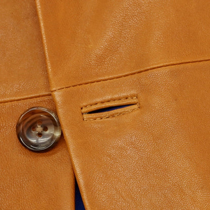 【中古】タケオキクチ TAKEO KIKUCHI ラムレザー 2B カジュアルジャケット キャメル【 3 】【 状態ランクB 】【 メンズ 】