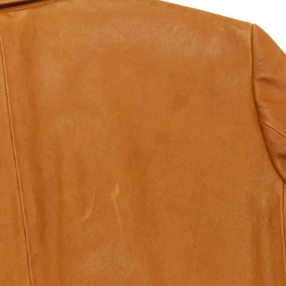 【中古】タケオキクチ TAKEO KIKUCHI ラムレザー 2B カジュアルジャケット キャメル【 3 】【 状態ランクB 】【 メンズ 】