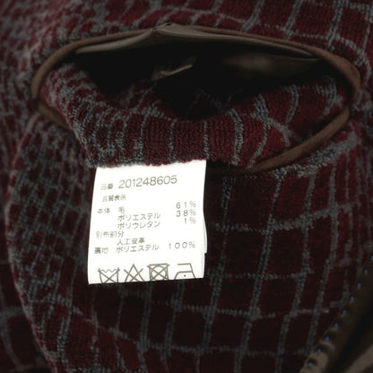 【中古】マウリツィオ バルダサーリ MAURIZIO BALDASSARI ストレッチ ウールポリエステル 3B カジュアルジャケット マルーン系xグレー【 48 】【 状態ランクA 】【 メンズ 】