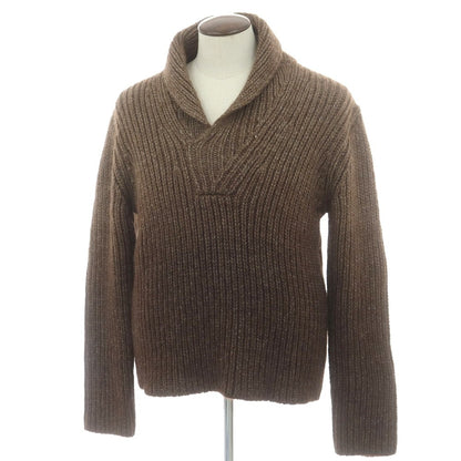 【中古】アルマーニ コレッツォーニ ARMANI COLLEZIONI ローゲージ アルパカ混ウール ショールカラー プルオーバーニット ブラウン【 52 】【 状態ランクA 】【 メンズ 】