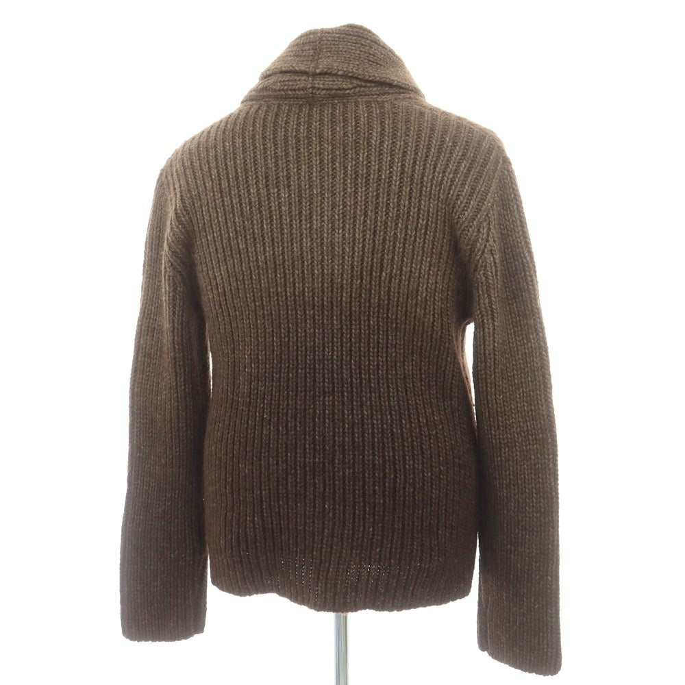 【中古】アルマーニ コレッツォーニ ARMANI COLLEZIONI ローゲージ アルパカ混ウール ショールカラー プルオーバーニット ブラウン【 52 】【 状態ランクA 】【 メンズ 】