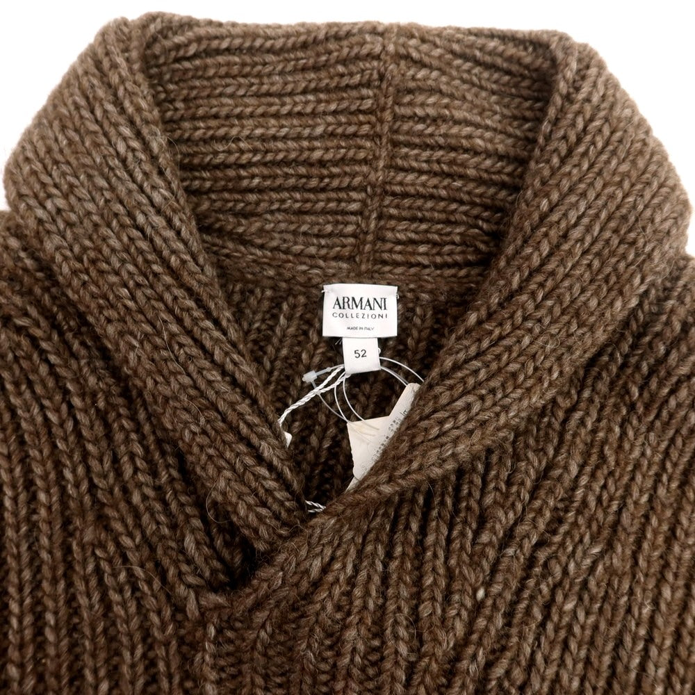 【中古】アルマーニ コレッツォーニ ARMANI COLLEZIONI ローゲージ アルパカ混ウール ショールカラー プルオーバーニット ブラウン【 52 】【 状態ランクA 】【 メンズ 】