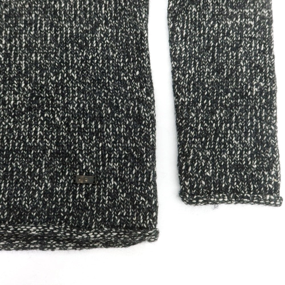 【中古】アルマーニ コレッツォーニ ARMANI COLLEZIONI アルパカウールナイロン ショールカラー プルオーバーニット ブラックxホワイト【 48 】【 状態ランクA 】【 メンズ 】