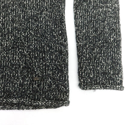 【中古】アルマーニ コレッツォーニ ARMANI COLLEZIONI アルパカウールナイロン ショールカラー プルオーバーニット ブラックxホワイト【 48 】【 状態ランクA 】【 メンズ 】