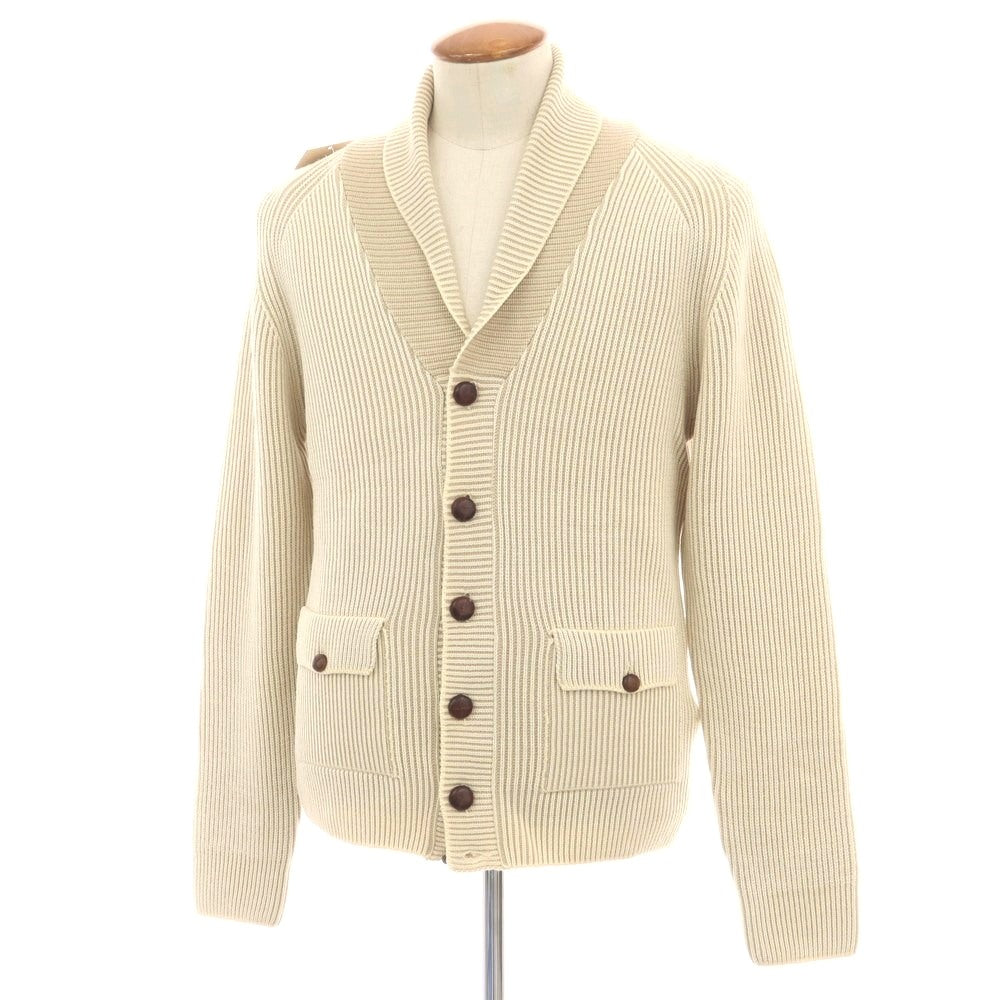【中古】ヒッキーフリーマン HICKEY FREEMAN ウール ショールカラー カーディガン アイボリーxベージュ【 48 】【 状態ランクA 】【 メンズ 】