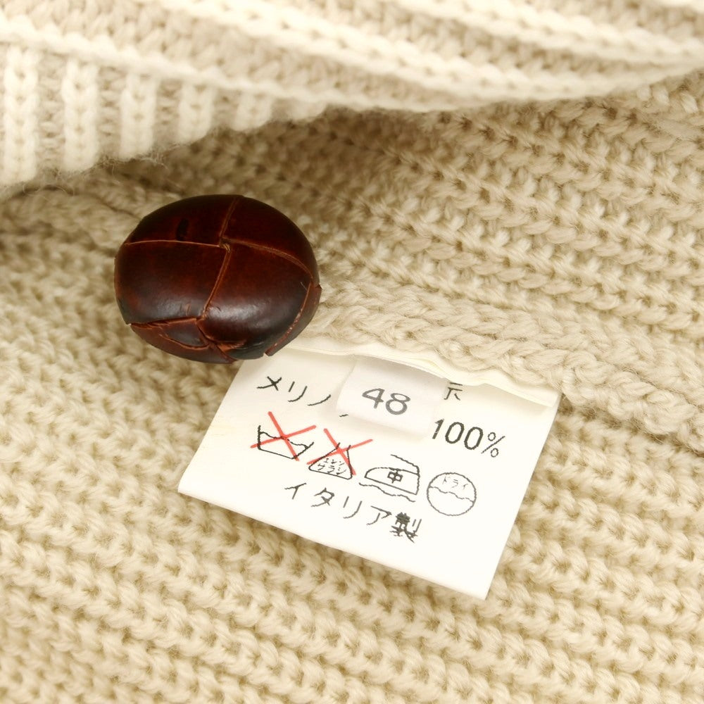 【中古】ヒッキーフリーマン HICKEY FREEMAN ウール ショールカラー カーディガン アイボリーxベージュ【 48 】【 状態ランクA 】【 メンズ 】