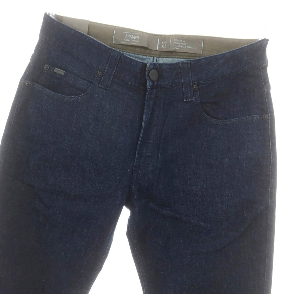 【中古】アルマーニ コレッツォーニ ARMANI COLLEZIONI J15 ストレッチ コットン ジーンズ デニムパンツ ネイビー【 31 】【 状態ランクC 】【 メンズ 】