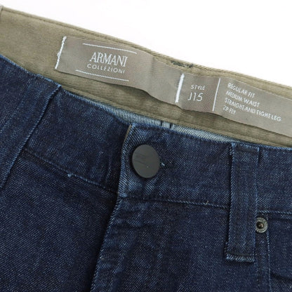 【中古】アルマーニ コレッツォーニ ARMANI COLLEZIONI J15 ストレッチ コットン ジーンズ デニムパンツ ネイビー【 31 】【 状態ランクC 】【 メンズ 】