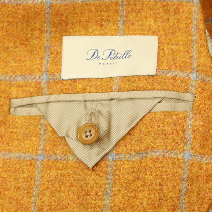 【中古】デペトリロ DE PETRILLO ウール チェック 3B テーラードジャケット オレンジ【 44 Drop8 】【 状態ランクA 】【 メンズ 】