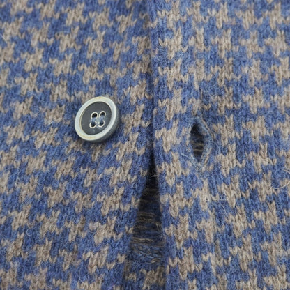 【中古】モルガノ morgano ウールナイロン ハウンドトゥース ジレ ニットベスト ブルーxアッシュブラウン【 44 】【 状態ランクB 】【 メンズ 】