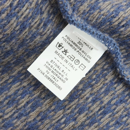 【中古】モルガノ morgano ウールナイロン ハウンドトゥース ジレ ニットベスト ブルーxアッシュブラウン【 44 】【 状態ランクB 】【 メンズ 】