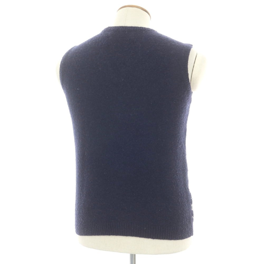 【中古】マカラスター Macalastair ウールナイロン Vネック ニットベスト ネイビー【 38 】【 状態ランクC 】【 メンズ 】