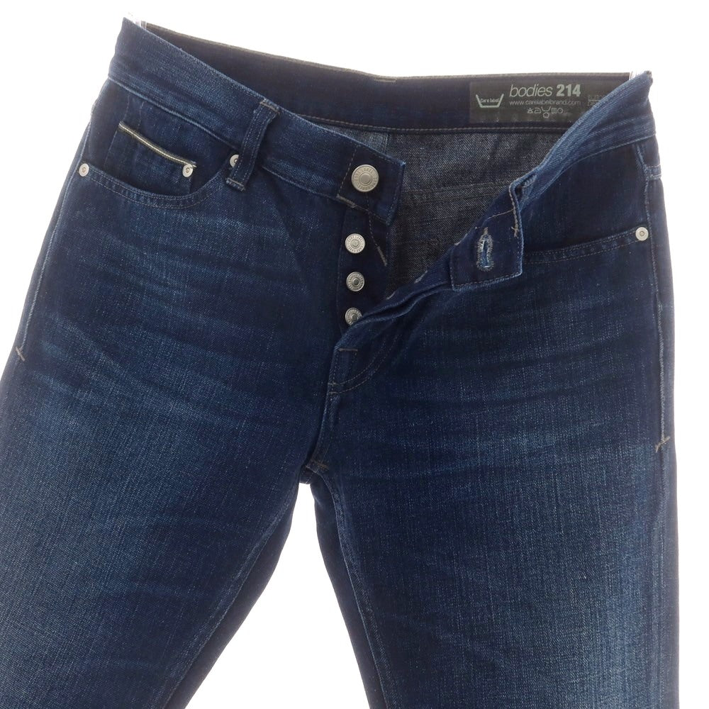 【中古】ケアレーベル Care label コットン リネン ポリエステル ジーンズ デニムパンツ ネイビー【 サイズ31 】【 状態ランクA 】【 メンズ 】 [DPD]