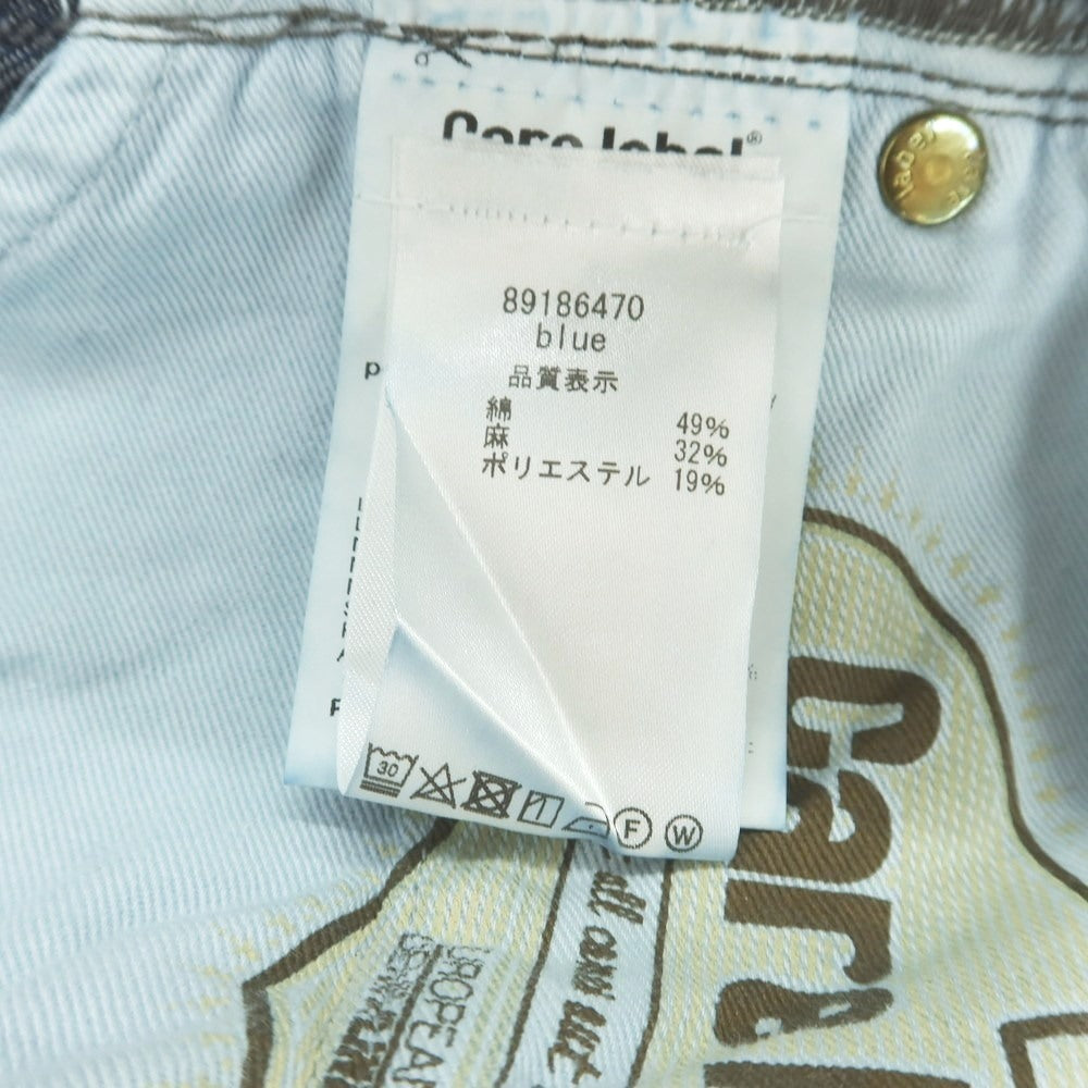 【中古】ケアレーベル Care label コットン リネン ポリエステル ジーンズ デニムパンツ ネイビー【 サイズ31 】【 状態ランクA 】【 メンズ 】 [DPD]