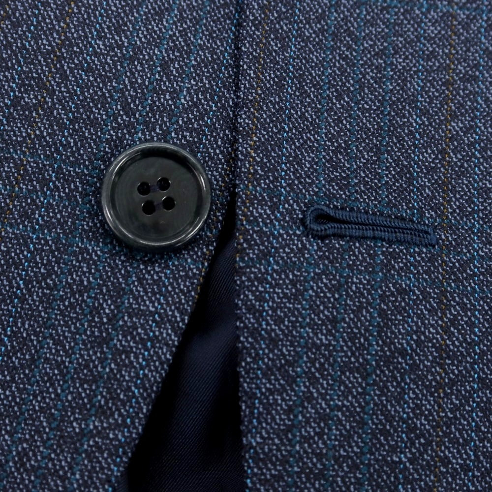 【中古】リベラーノ&amp;リベラーノ LIVERANO&amp;LIVERANO ウール チェック 3つボタンスーツ ネイビーブルーxグレー【 表記なし（M位） 】【 状態ランクB 】【 メンズ 】