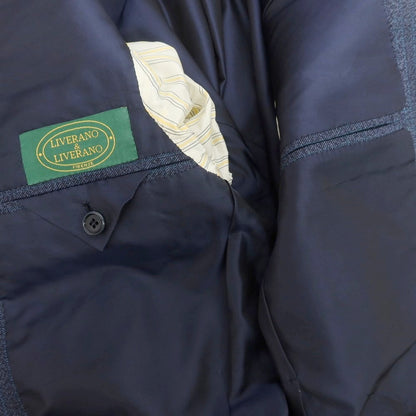【中古】リベラーノ&amp;リベラーノ LIVERANO&amp;LIVERANO ウール チェック 3つボタンスーツ ネイビーブルーxグレー【 表記なし（M位） 】【 状態ランクB 】【 メンズ 】
