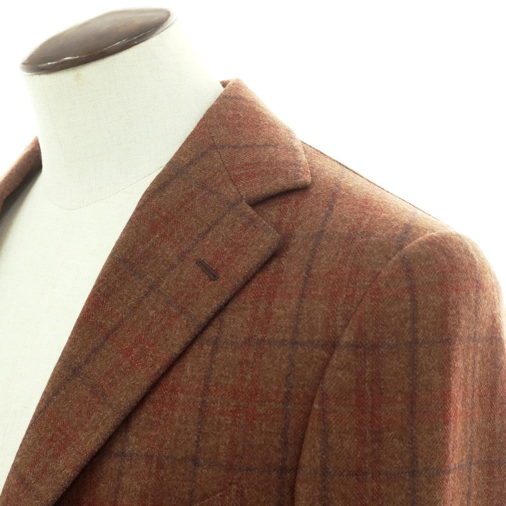 【中古】サルトリア チッチオ Sartoria Ciccio ウール系 チェック 3つボタンスーツ ブラウンxネイビー【 51 】【 状態ランクB 】【 メンズ 】