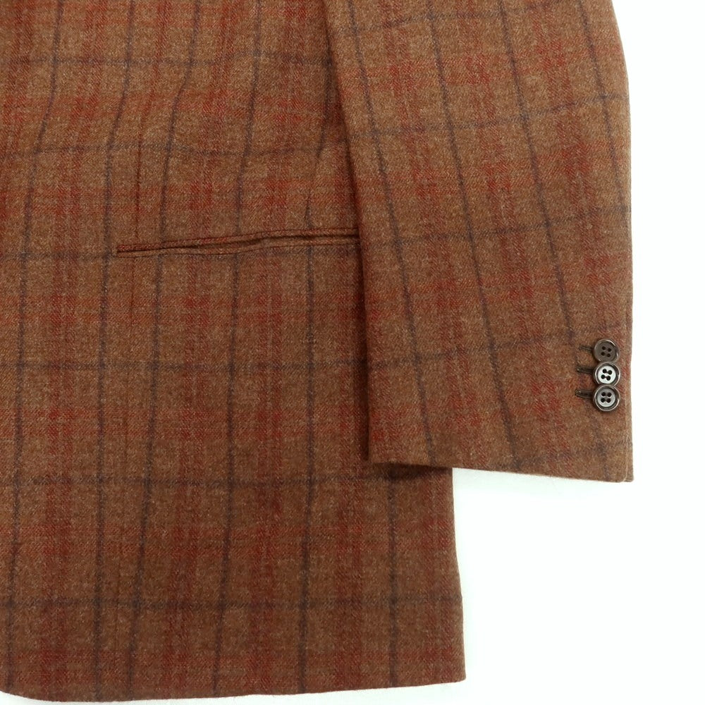 【中古】サルトリア チッチオ Sartoria Ciccio ウール系 チェック 3つボタンスーツ ブラウンxネイビー【 51 】【 状態ランクB 】【 メンズ 】