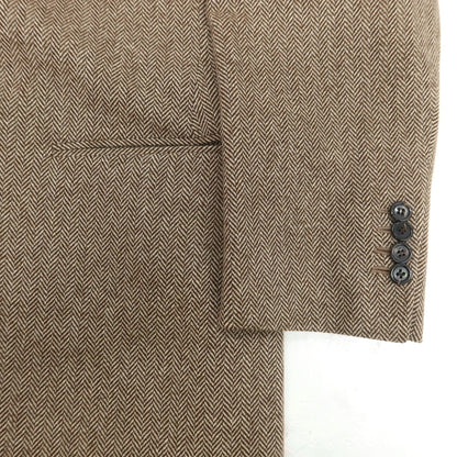 【中古】リベラーノ&amp;リベラーノ LIVERANO&amp;LIVERANO ウール ヘリンボーン 3B テーラードジャケット ブラウンxホワイト【 表記なし（L位） 】【 状態ランクB 】【 メンズ 】