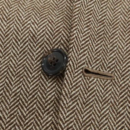 【中古】リベラーノ&amp;リベラーノ LIVERANO&amp;LIVERANO ウール ヘリンボーン 3B テーラードジャケット ブラウンxホワイト【 表記なし（L位） 】【 状態ランクB 】【 メンズ 】