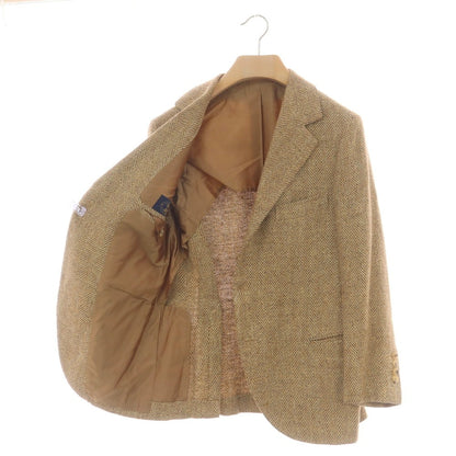 【中古】リベラーノ&amp;リベラーノ LIVERANO&amp;LIVERANO リネン ヘリンボーン 3B テーラードジャケット ベージュxブラウン【 表記なし（M位） 】【 状態ランクB 】【 メンズ 】