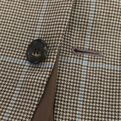 【中古】リベラーノ&amp;リベラーノ LIVERANO&amp;LIVERANO ウール チェック 3B テーラードジャケット グレーxブラウン【 表記なし（M位） 】【 状態ランクB 】【 メンズ 】