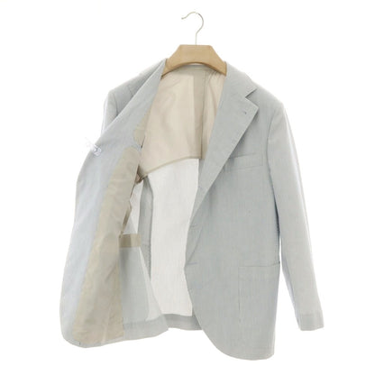 【中古】リベラーノ&amp;リベラーノ LIVERANO&amp;LIVERANO コットン ストライプ 2B テーラードジャケット ブルーxホワイト【 表記なし（S位） 】【 状態ランクC 】【 メンズ 】