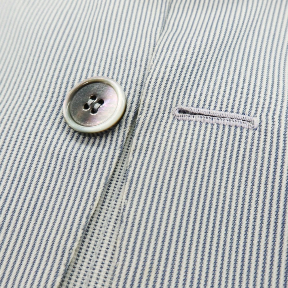 【中古】リベラーノ&amp;リベラーノ LIVERANO&amp;LIVERANO コットン ストライプ 2B テーラードジャケット ブルーxホワイト【 表記なし（S位） 】【 状態ランクC 】【 メンズ 】