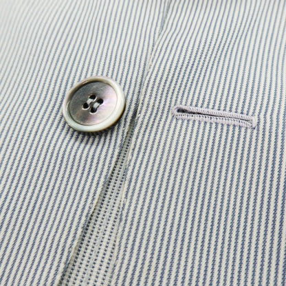 【中古】リベラーノ&amp;リベラーノ LIVERANO&amp;LIVERANO コットン ストライプ 2B テーラードジャケット ブルーxホワイト【 表記なし（S位） 】【 状態ランクC 】【 メンズ 】