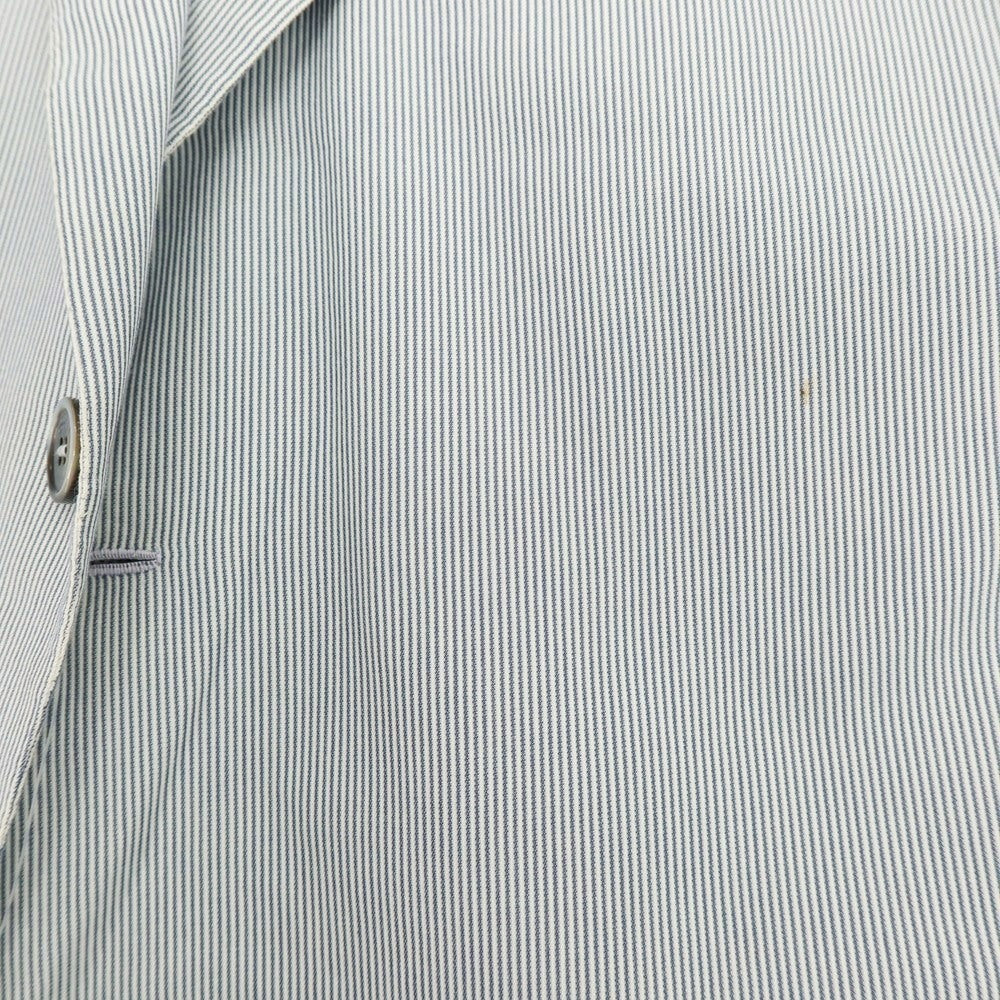 【中古】リベラーノ&amp;リベラーノ LIVERANO&amp;LIVERANO コットン ストライプ 2B テーラードジャケット ブルーxホワイト【 表記なし（S位） 】【 状態ランクC 】【 メンズ 】