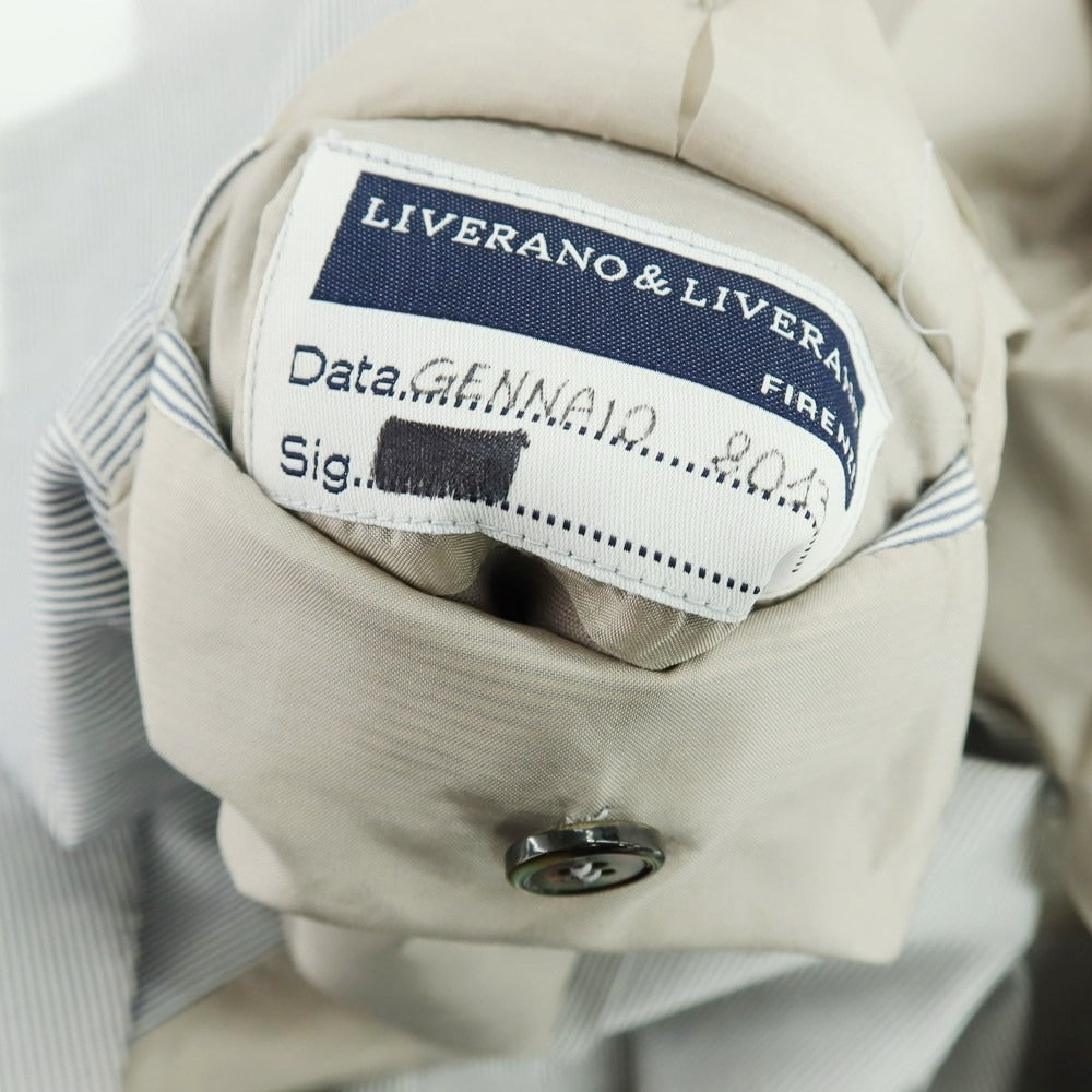 【中古】リベラーノ&amp;リベラーノ LIVERANO&amp;LIVERANO コットン ストライプ 2B テーラードジャケット ブルーxホワイト【サイズ表記なし（S位）】【 状態ランクC 】【 メンズ 】[CPD]