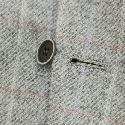 【中古】ルカ ベルディッキオ LUCA VERDICCHIO ウール系 チェック 3B テーラードジャケット ライトグレーxピンク【 表記なし（M位） 】【 状態ランクC 】【 メンズ 】