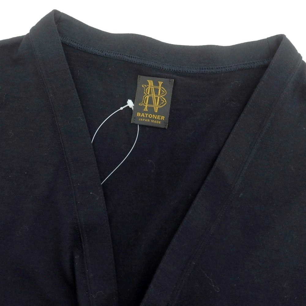 【中古】バトナー BATONER ウール ジャージー カーディガン ダークネイビー系【サイズ1】【 状態ランクA 】【 メンズ 】 [DPD]
