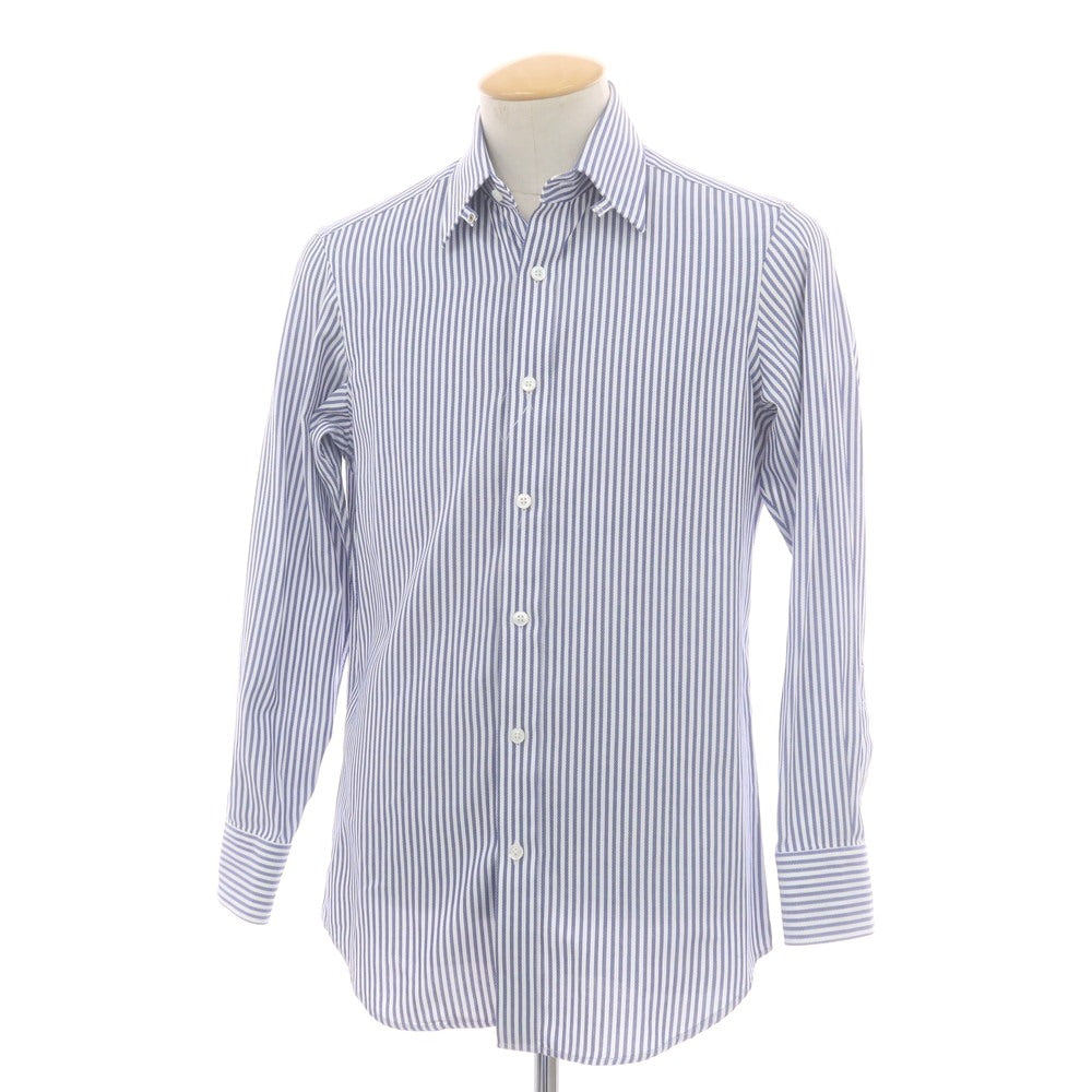 【中古】ブリッラ ペル イル グスト Brilla per il gusto コットン ストライプ タブカラー ドレスシャツ ブルーxホワイト【 38 】【 状態ランクB 】【 メンズ 】