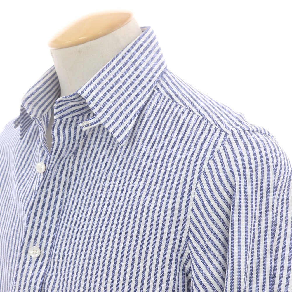 【中古】ブリッラ ペル イル グスト Brilla per il gusto コットン ストライプ タブカラー ドレスシャツ ブルーxホワイト【 38 】【 状態ランクB 】【 メンズ 】