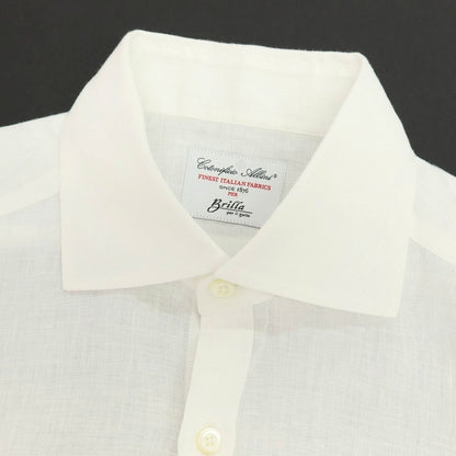 【中古】ブリッラ ペル イル グスト Brilla per il gusto リネン ワイドカラー カジュアルシャツ ホワイト【サイズS】【 状態ランクA 】【 メンズ 】