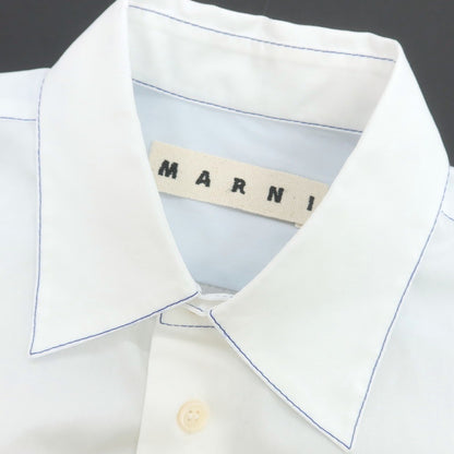 【中古】マルニ MARNI コットン カジュアルシャツ ホワイトxブルー【 44 】【 状態ランクA 】【 メンズ 】