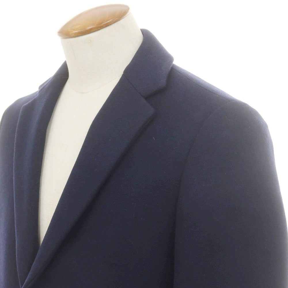 【中古】エディフィス EDIFICE ウール チェスターフィールドコート ネイビー【 M 】【 状態ランクC 】【 メンズ 】