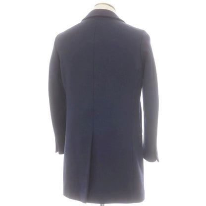 【中古】エディフィス EDIFICE ウール チェスターフィールドコート ネイビー【 M 】【 状態ランクC 】【 メンズ 】