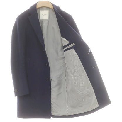 【中古】エディフィス EDIFICE ウール チェスターフィールドコート ネイビー【 M 】【 状態ランクC 】【 メンズ 】