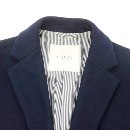 【中古】エディフィス EDIFICE ウール チェスターフィールドコート ネイビー【 M 】【 状態ランクC 】【 メンズ 】