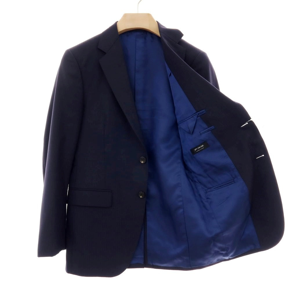 【中古】アザブテーラー azabu tailor ウール シャドウストライプ スリーピース 2つボタンスーツ ネイビー【サイズ上44/下79/ジレ46】【 状態ランクB 】【 メンズ 】 [DPD]