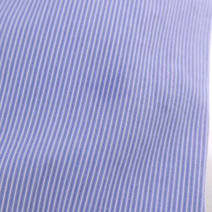 【中古】サルヴァトーレピッコロ Salvatore Piccolo EDIFICE別注 コットン ストライプ バンドカラー カジュアルシャツ ブルーxホワイト【 L 】【 状態ランクC 】【 メンズ 】