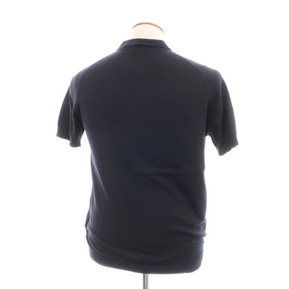 【中古】ジョンスメドレー JOHN SMEDLEY ハイゲージ シーアイランドコットン 半袖 ポロニット ネイビー【サイズM】【 状態ランクC 】【 メンズ 】