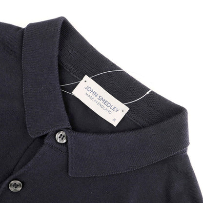 【中古】ジョンスメドレー JOHN SMEDLEY ハイゲージ シーアイランドコットン 半袖 ポロニット ネイビー【サイズM】【 状態ランクC 】【 メンズ 】
