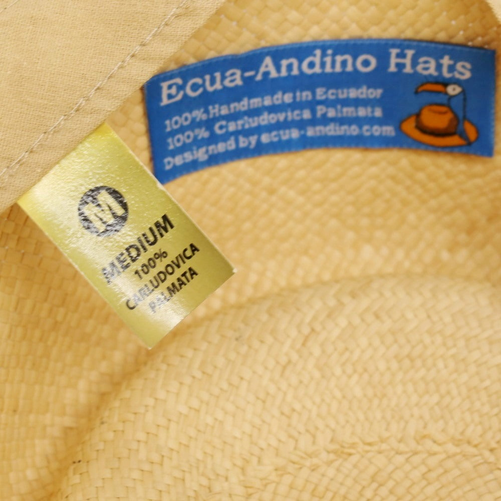 【中古】エクアアンディーノ ECUA ANDINO 中折れ ハット 帽子 ベージュ【サイズM】【 状態ランクC 】【 メンズ 】