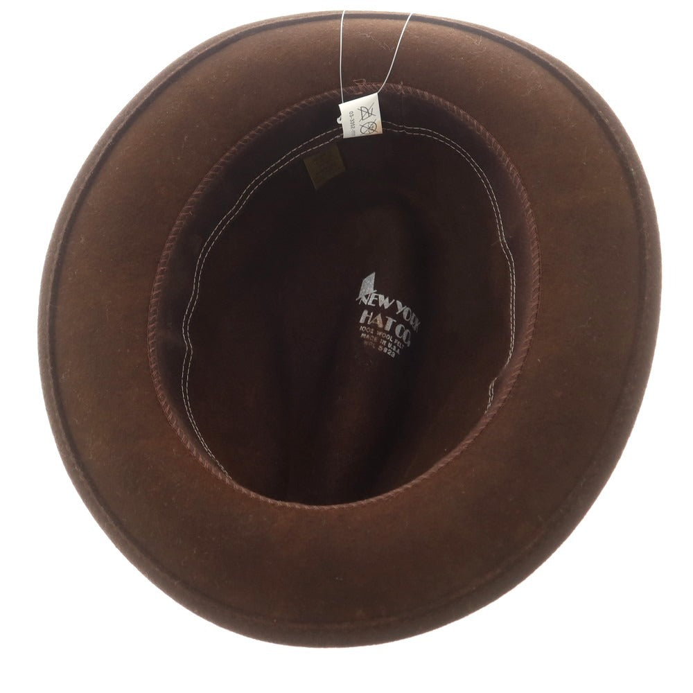 【中古】ニューヨークハット NEW YORK HAT ウール フェルト 中折れハット ブラウン【 M 】【 状態ランクC 】【 メンズ 】