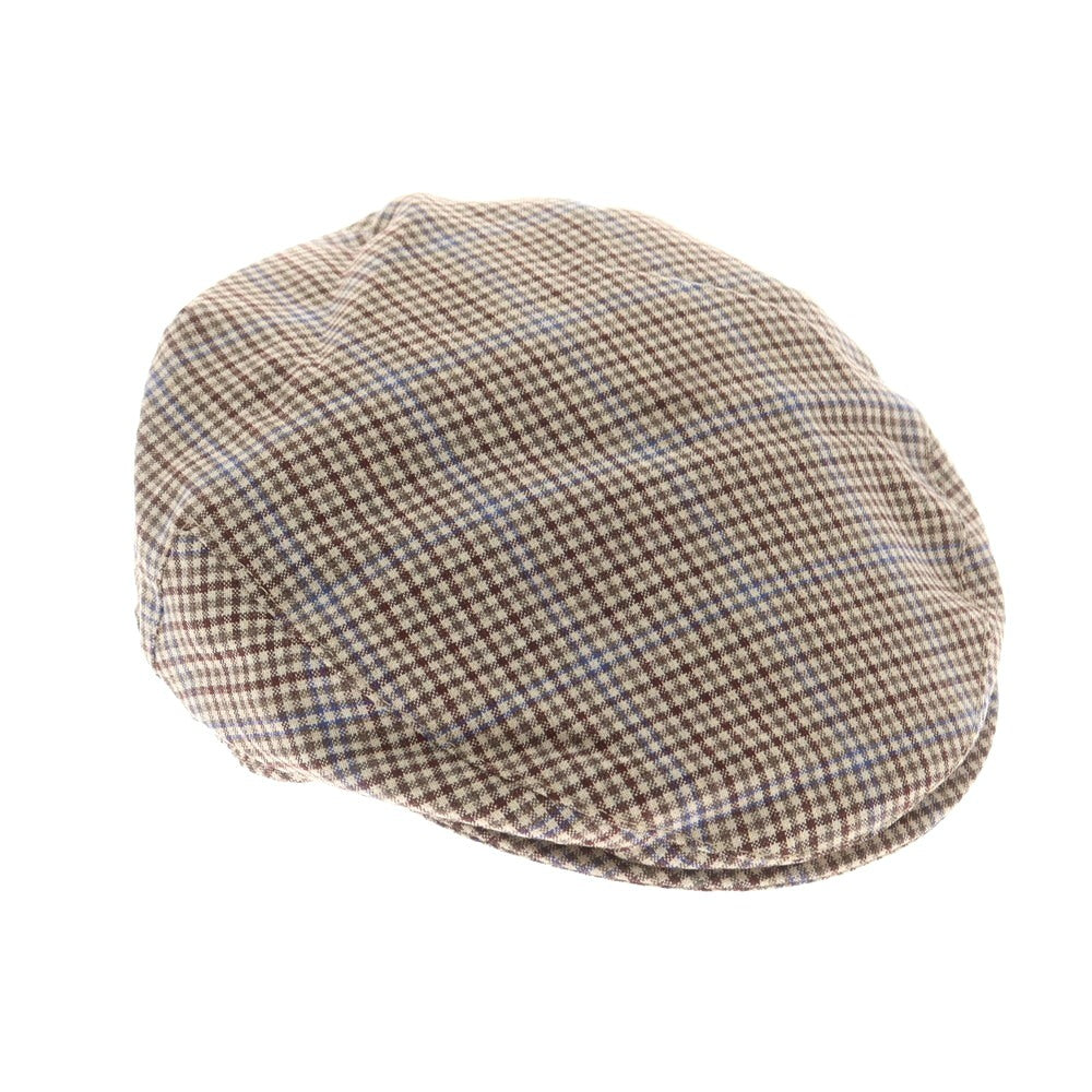 【中古】ブルックスブラザーズ Brooks Brothers ウール チェック ハンチング ベージュxブラウン【 L/XL 】【 状態ランクB 】【 メンズ 】